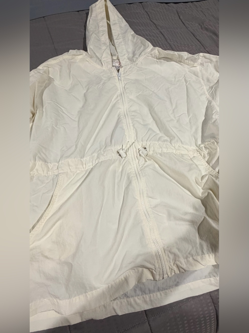 Express Women's Cream Hooded Zip Jacket
